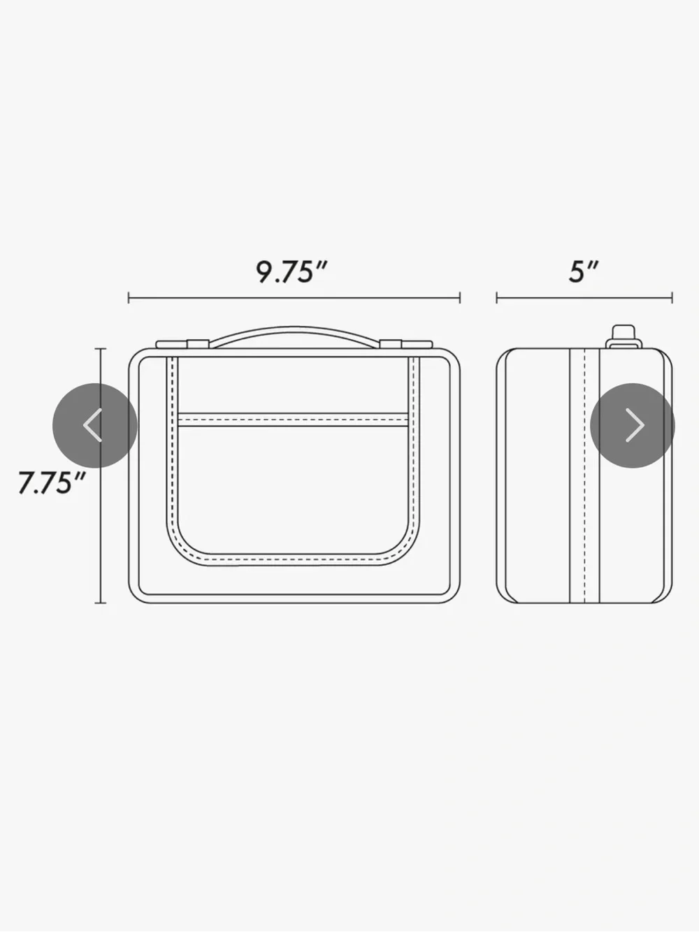 Calpak Medium Black Clear Travel Makeup Case